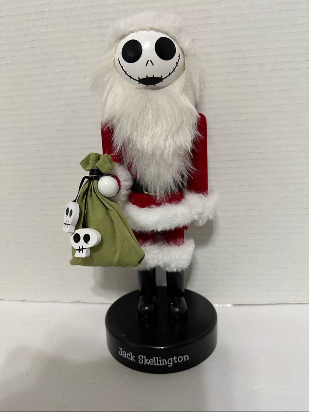 Disney Jack Skellington Red White Black Holiday Nutcracker Figurine